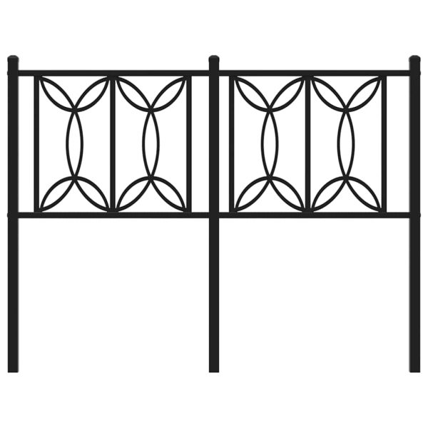 Tăblie de pat metalică, negru, 120 cm