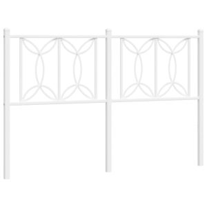 Tăblie de pat metalică, alb, 135 cm