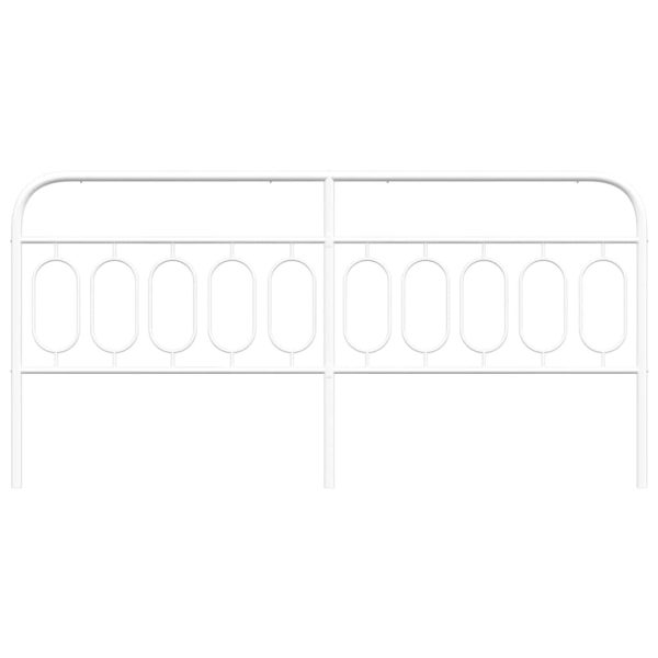 Tăblie de pat metalică, alb, 200 cm