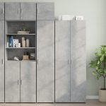 Dulap de perete, gri beton, 40×42,5×40 cm, lemn prelucrat