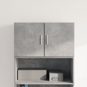 Dulap de perete, gri beton, 70×42,5×40 cm, lemn prelucrat