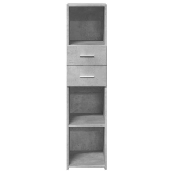 Dulap înalt, gri beton, 30×42,5×124 cm, lemn prelucrat