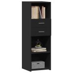 Dulap înalt, negru, 40×42,5×124 cm, lemn prelucrat