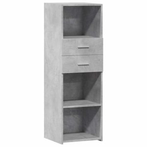 Dulap înalt, gri beton, 40×42,5×124 cm, lemn prelucrat