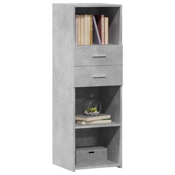 Dulap înalt, gri beton, 40×42,5×124 cm, lemn prelucrat