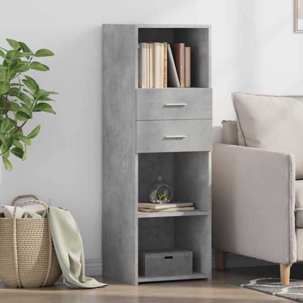 Dulap înalt, gri beton, 40×42,5×124 cm, lemn prelucrat