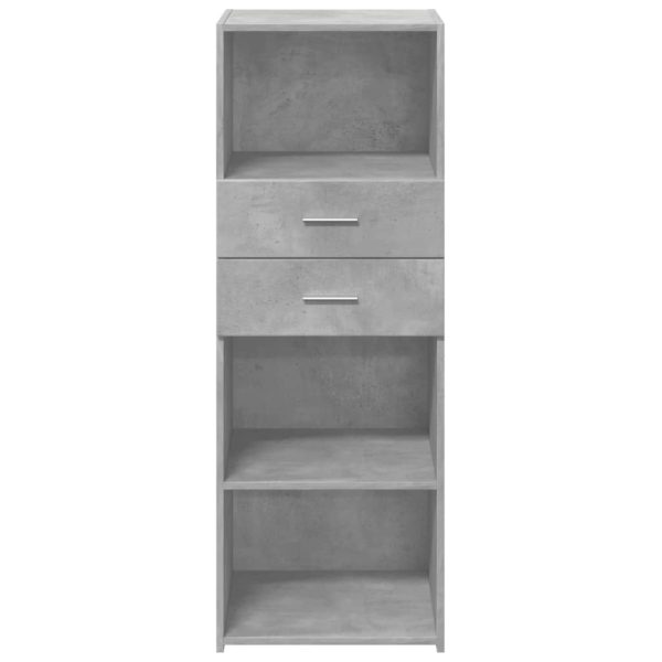 Dulap înalt, gri beton, 45×42,5×124 cm, lemn prelucrat