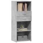 Dulap înalt, gri beton, 50×42,5×124 cm, lemn prelucrat