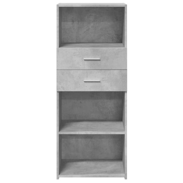 Dulap înalt, gri beton, 50×42,5×124 cm, lemn prelucrat