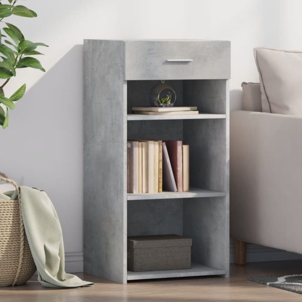 Dulap, gri beton, 45×42,5×93 cm, lemn prelucrat