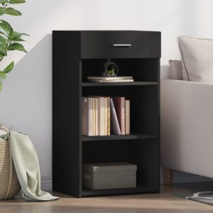 Dulap, negru, 50×42,5×93 cm, lemn prelucrat