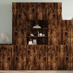Dulap înalt, stejar fumuriu, 80×42,5×249 cm, lemn prelucrat