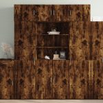 Dulap înalt, stejar fumuriu, 80×42,5×185 cm, lemn prelucrat