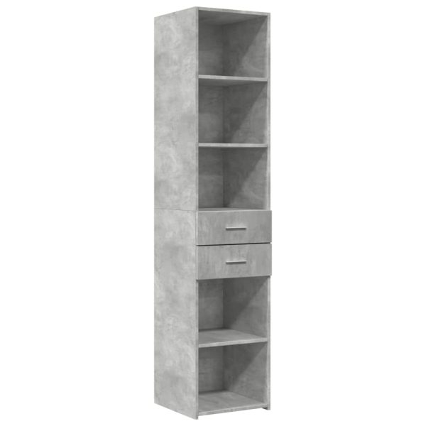 Dulap înalt, gri beton, 40×42,5×185 cm, lemn prelucrat