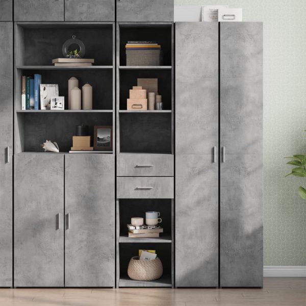 Dulap înalt, gri beton, 40×42,5×185 cm, lemn prelucrat