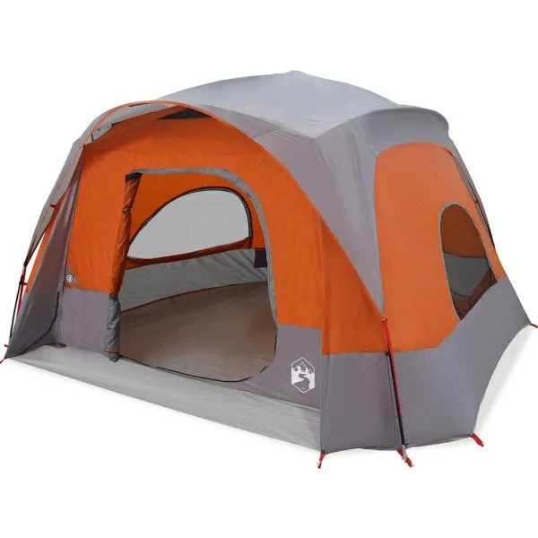 Cort de camping pentru 6 persoane, gri/portocaliu, impermeabil