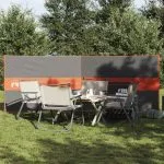 Paravan de camping, gri/portocaliu, 344×120 c, impermeabil