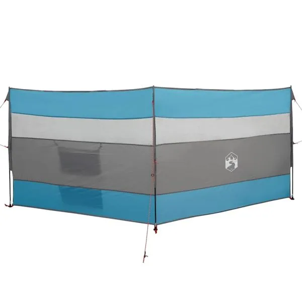 Paravan de camping, albastru, 340×130 cm, impermeabil