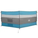 Paravan de camping, albastru, 340×130 cm, impermeabil