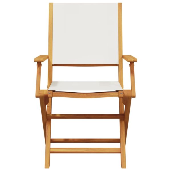 Set mobilier de grădină 5 piese textil alb crem/lemn masiv