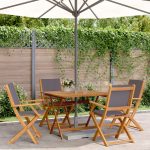 Set mobilier de grădină 5 piese textil antracit/lemn masiv