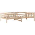 Set pat și bancă cu acoperiș, 80×200 cm, lemn masiv de pin