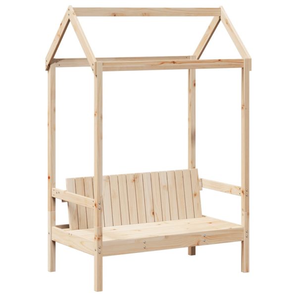 Set pat de zi/bancă cu acoperiș, 90×190 cm, lemn masiv de pin