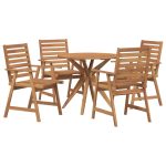 Set mobilier de grădină, 5 piese, lemn masiv de acacia