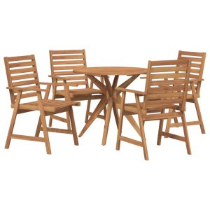 Set mobilier de grădină, 5 piese, lemn masiv de acacia
