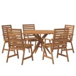 Set mobilier de grădină, 6 piese, lemn masiv de acacia