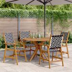 Set mobilier de grădină, 5 piese, lemn masiv de acacia