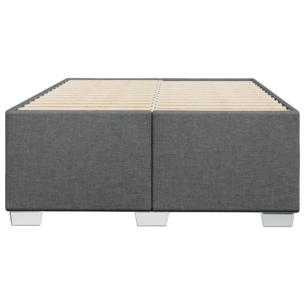 Cadru de pat fără saltea gri închis 120×190 cm țesătură
