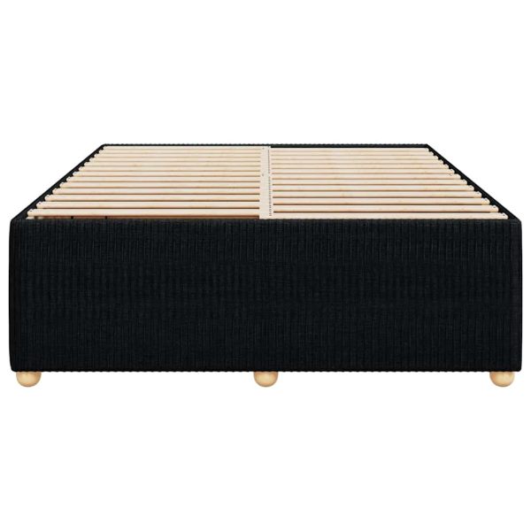 Cadru de pat fără saltea, negru, 140×190 cm, textil