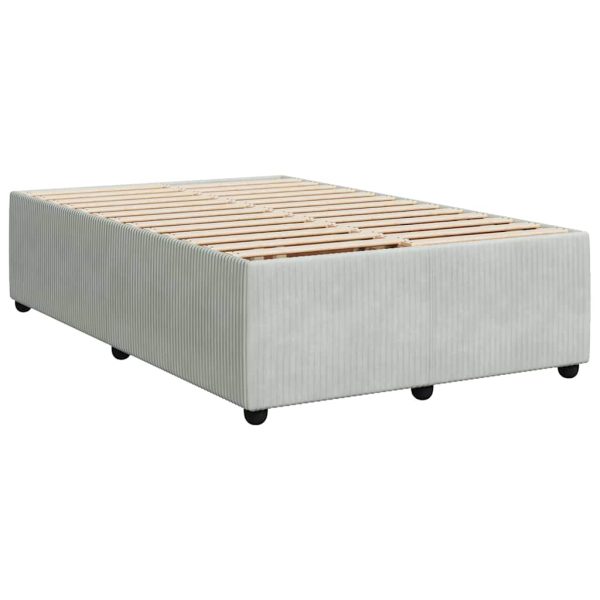 Cadru de de pat fără saltea Gri deschis 120×190 cm catifea
