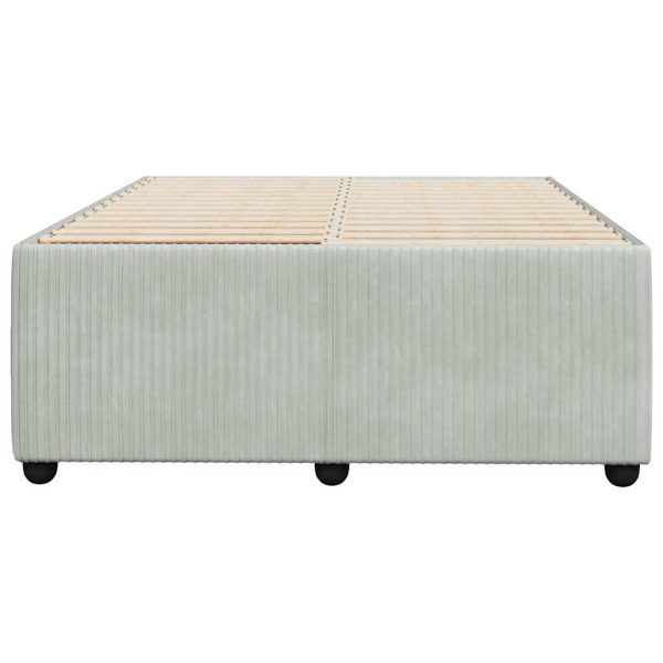 Cadru de de pat fără saltea Gri deschis 120×190 cm catifea