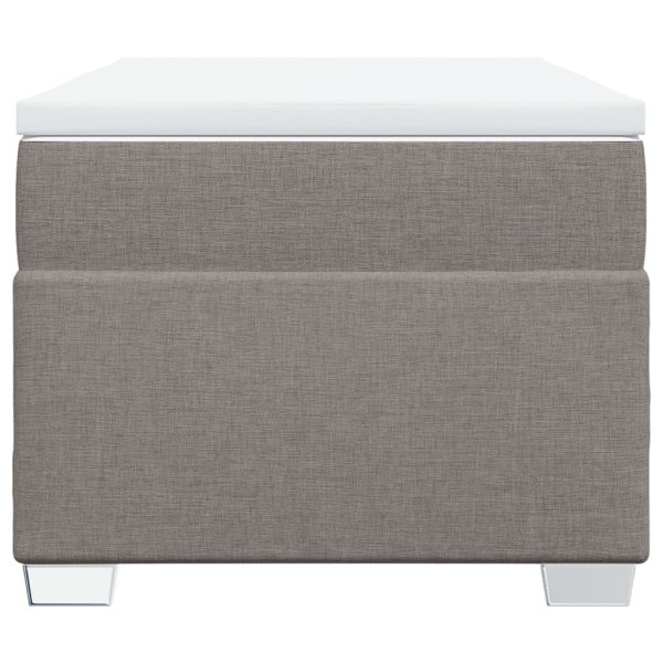 Pat box spring cu saltea, gri taupe, 90×200 cm, textil