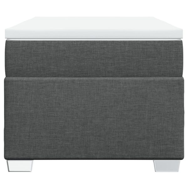 Pat box spring cu saltea, gri închis, 100×200 cm, textil