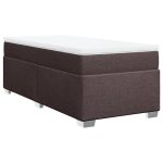 Pat box spring cu saltea, maro închis, 100×200 cm, textil