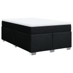 Pat box spring cu saltea, negru, 120×200 cm, textil