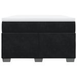 Pat box spring cu saltea, negru, 120×200 cm, catifea