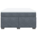 Pat box spring cu saltea, gri închis, 160×200 cm, catifea