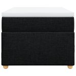 Pat box spring cu saltea, negru, 90×200 cm, textil