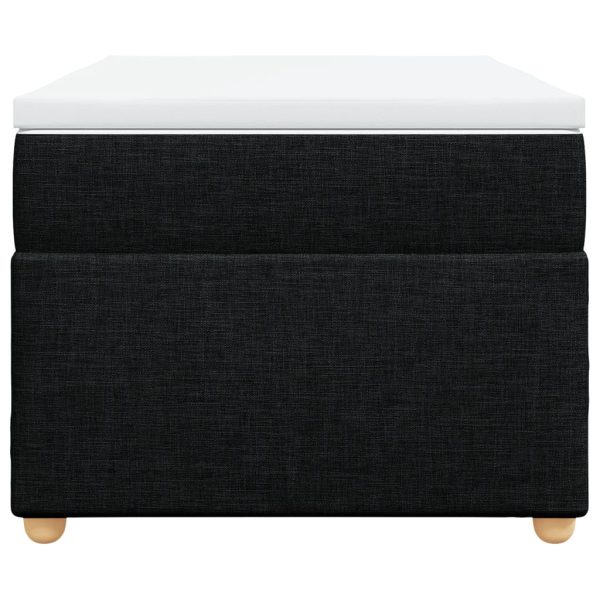 Pat box spring cu saltea, negru, 90×200 cm, textil