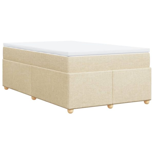 Pat continental cu saltea, crem, 120×190 cm, textil