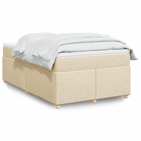 Pat continental cu saltea, crem, 120×190 cm, textil