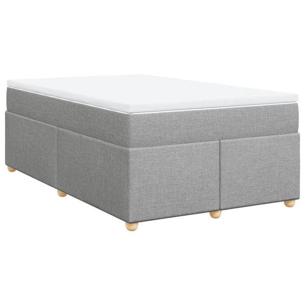 Pat continental cu saltea, gri deschis, 120×200 cm, textil