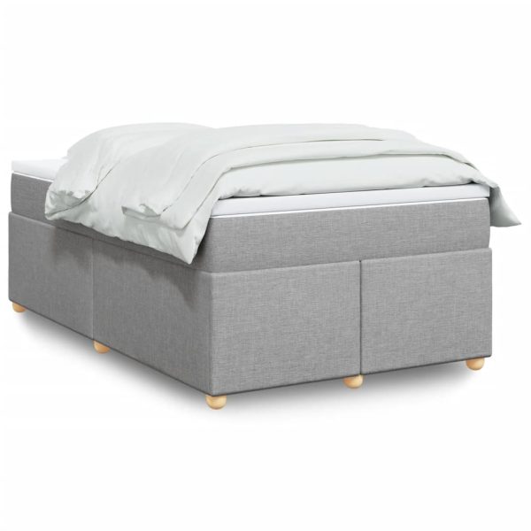 Pat continental cu saltea, gri deschis, 120×200 cm, textil