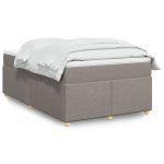 Pat box spring cu saltea, gri taupe, 120×200 cm, textil
