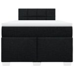 Pat box spring cu saltea, negru, 120×200 cm, textil