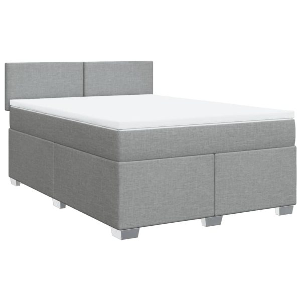 Pat continental, gri deschis, 140×200 cm, material textil